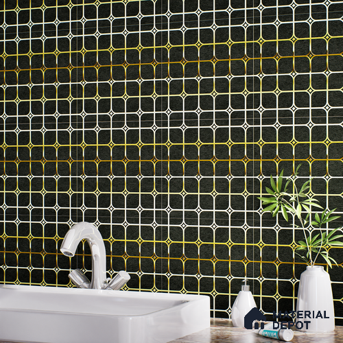 Highlighter Tiles  Tile TL 07252 Plana 8016 GLM (Gold) 1 ft x 1 ft Ceramic Matte Finish - 9 mm  | 2 mm Spacer is Mandatory